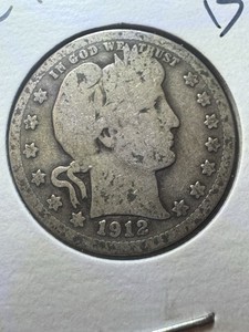 1912-P Barber Quarter – Good Condition – Classic U.S. Silver Coin