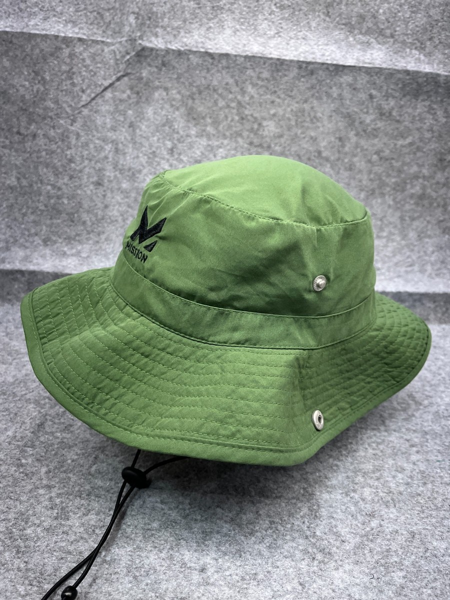 Mission Sun Bucket Hat Adult One Size Green Polyester Spandex Fish