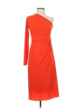 Halston Women Orange Cocktail Dress 4
