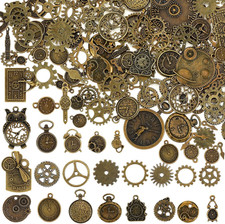300 Gram Gears Charms, Nautical  Rudder Helm Compass Charms Pendant, Bulk Mixed 