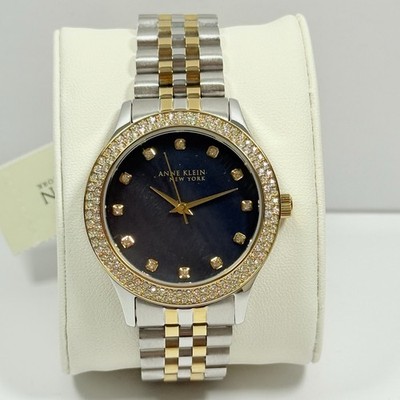 Anne Klein Timeless Radiance 12/7743BMTT Black MOP Two Tone Women s Watch
