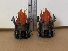 Pair of Fire Cauldrons 1/12 or 1/10 Scale For Mythic Legions or Savage Crucible