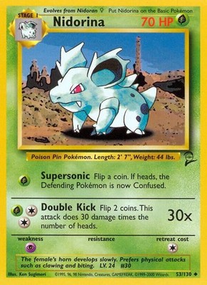 Nidorina 053/130 - Base Set 2 - WOTC - Uncommon - Pokemon TCG - LP