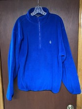 Vintage 90 s Nautica Nautech 1/4 Zip Blue Fleece Made In USA Men Large