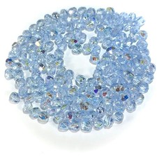 Extra Light Sapphire AB Czech Fire Polished Round Faceted Glass Beads 6mm 60pcs