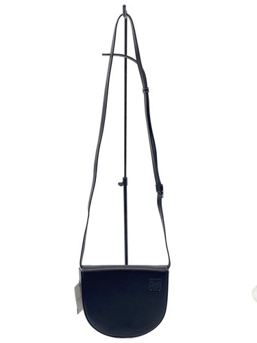 LOEWE Shoulder Bag Heel Pouch Leather BLK Plain With Used