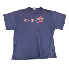 Vintage 2000s Y2K Nintendo Super Mario Power UpVideo Game Shirt Size Large