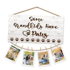 Grandma Grandpa Dog Gifts Picture Frame Photo Holder for Wall, Grandkids01