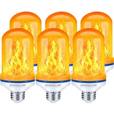 Upgraded Flame Light Bulbs, 4 Modes Flickering Light Bulbs, E26 Base Fire Fla...