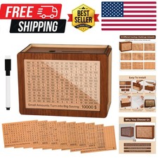 10000 Kakeibo Wooden Money Saving Challenge Box Cash Vault Piggy Bank for Adu...