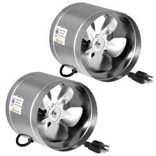 Paquete de 2 ventiladores en línea iPower 8 pulgadas 420 CFM con bajo ruido, escape para HVAC Ventila
