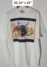 Vintage 90s Ducks Unlimited Ross Young Dogs/Ducks White XL T-Shirt Made in USA