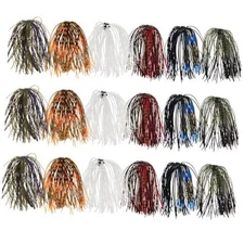 Silicone Jig Skirts Spinnerbait Skirts, 18 Bundles Bass Fishing Jigs 