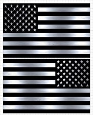 Sticker American Flag One Forward And One Reverse Black Metallic Silver Vinyl Us Sticker American Flag One Forward And One Reverse Black Metallic Silver Vinyl Us