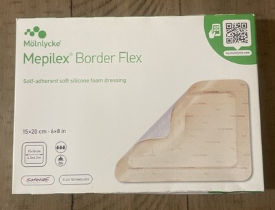 Molnlycke 295600 Mepilex Border Silicone Foam Dressing 6''x 8'' Sealed Box of 5
