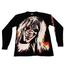 Vintage Iron Maiden Brave New World T Shirt Long Sleeve Double Sided Eddie Med