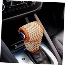 Car Gear Shift Knob Cover, Automotive Automatic/Manual Stick Gear Beige/Brown