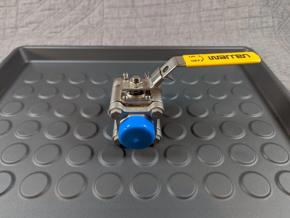 Warren 3/4" CF8M Stainless Steel Ball Valve 2000 WOG Fire-Safe 3-Piece - Image 2 of 4