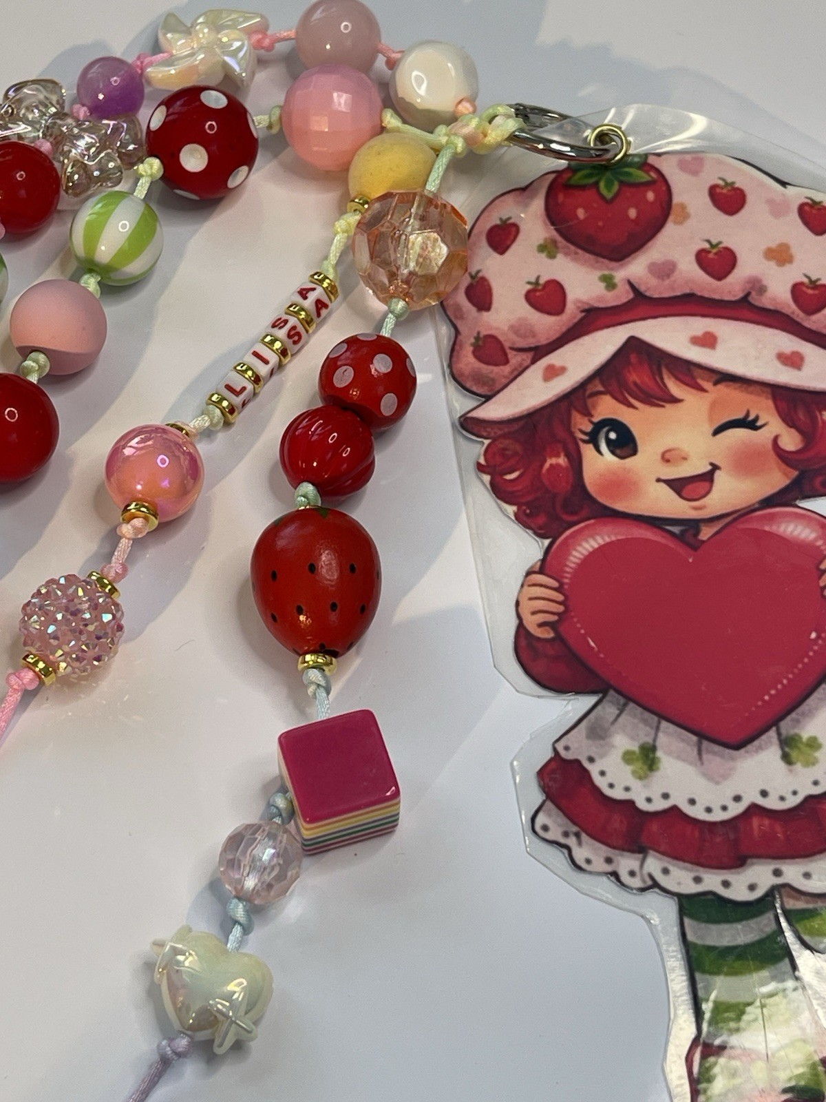 Strawberry Shortcake Junk Journal Bundle | Charms, Clips, Beaded Chain