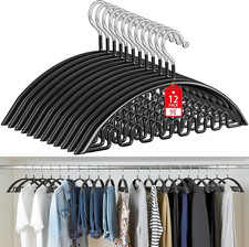 Clothes Hanger 12 Pack, Sweater Hangers No Shoulder Bump, 16.5 Inch Wide Heavy D