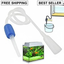 Aquarium Tank Vacuum Siphon Gravel Cleaner Pump Water Change Safe for Fish