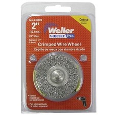 Vortec Pro Stem Mounted Crimped Wire Wheel, 3 in D, .014 Steel, Retail Pack
