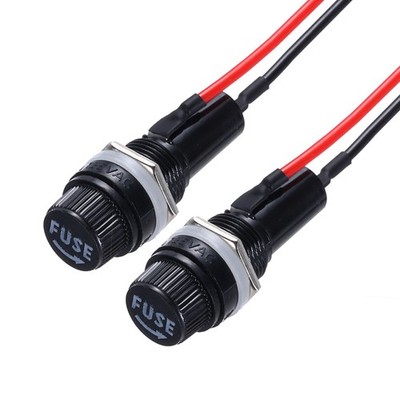 Für 2Pcs Panel Mount Sicherungshalter 5x20mm AC 250V 10A/AC 125V 15A, rund
