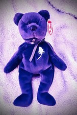 Ty 1997 Beanie Baby Princess Diana Bear White Rose