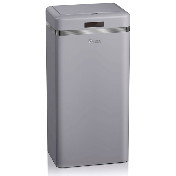 Retro Cubo de Basura Cocina Automático, Sensor de Movimiento, 45L, Metálico