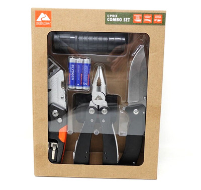 Ozark Trail 5 Pieces Multi Tool Set 7.5 Inch Manual Opening Folding Knife