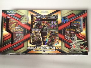 Details About Pokemon Ccg Mega Tyranitar Ex Premium Collection 6 Packs Foil Cards Pin New