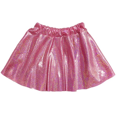 Women Girl Shiny Metallic Pleated Skirt Elastic Waist Dance Skater Tutu Skirt - Picture 15 of 27