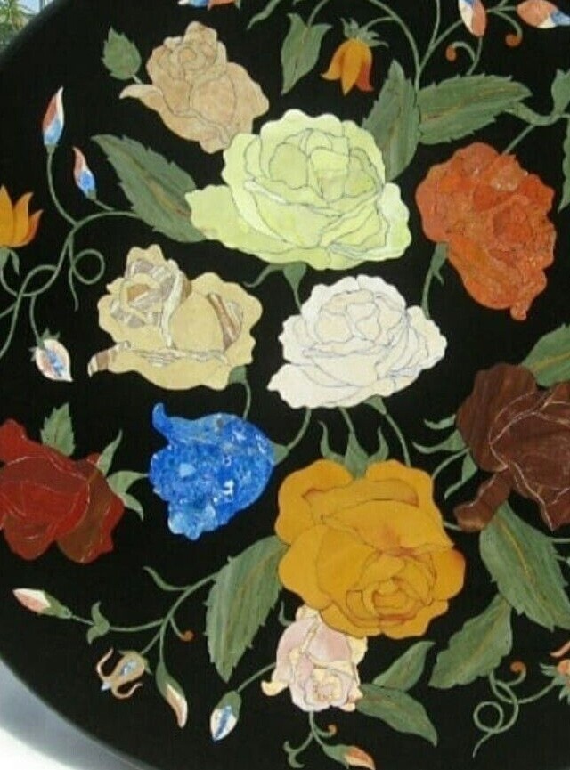 30"Marble Center Table Top Multi Stones Floral Mosaic Inlay Garden Home Interior eBay