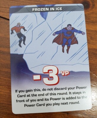 FROZEN IN ICE DC Comics Challenge of the Superfriends Game card AQUAMAN SUPERMAN