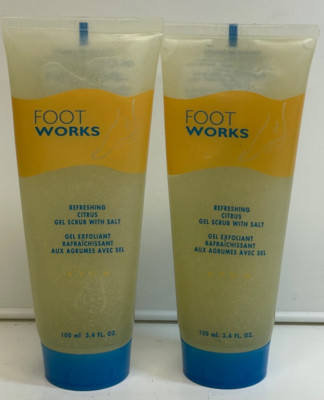 Avon 2 Footworks Refreshing Citrus Gel Scrub With Salt New Old Stock 3 FL OZ