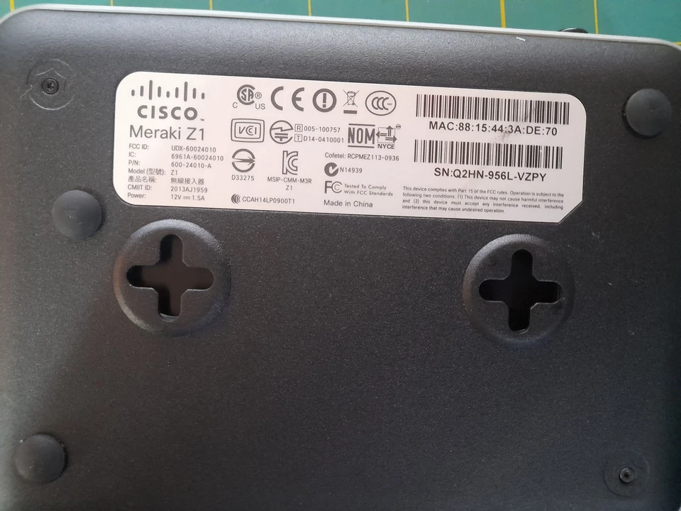 Cisco Meraki Z1-HW-US Cloud-Managed teleworker Gateway Built-in Wireless Router - Image 2 of 3