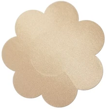 Disposable Flower Petal Shape Adhesive Nipple Cover Pasties, 25 Pairs, Nude
