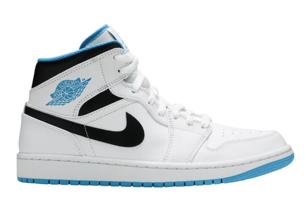 Size 9.5 - Air Jordan 1 Mid Laser Blue 194498588994| eBay display picture 1