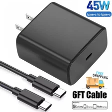 Super Fast 45W Type USB-C Wall Charger+6ft Cable for Samsung Galaxy S22 Ultra
