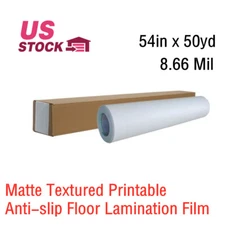 54in x 50yd Matte Textured Printable Anti-slip Floor Lamination Film, 8.66 Mil