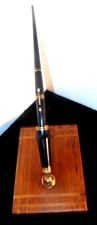 c1930 Art Deco Wahl Everlast Fountain Pen Desk Set w/Inlaid Wood Base