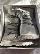 Geox Respira Faux Fur Trim Snow Silver/Light ...
