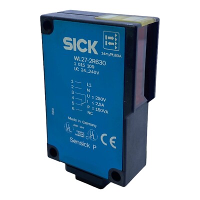 Sick Wl27-2R630 Compact Light Barriers 1015109 24 240V AC/DC Visible Red Light