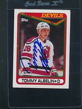 1990/91 Topps #323 Tommy Albelin Devils Signed Auto *E8955