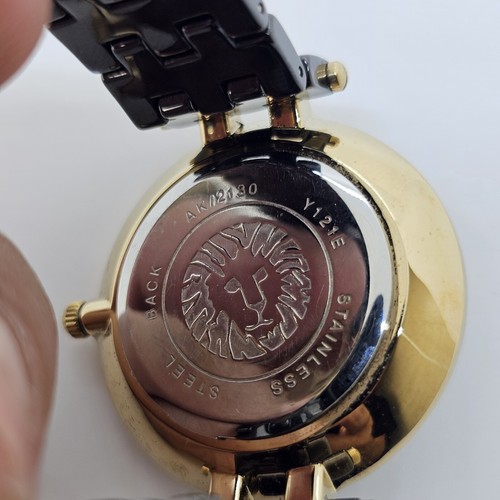 ANNE KLEIN Women Watch Black Dial Ceramic Bracelet Roman Numerals 6" New Battery - Picture 3 of 9