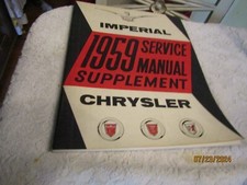 Vintage Oem 1959 Chrysler Imperial Service Manual Supplement Vintage Oem 1959 Chrysler Imperial Service Manual Supplement