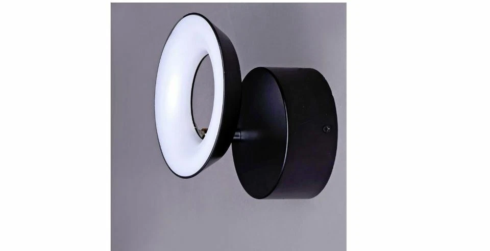 Aplique de pared LED ET2 E20902-BK Quantum negro 8"" de ancho Foto 2 de 4