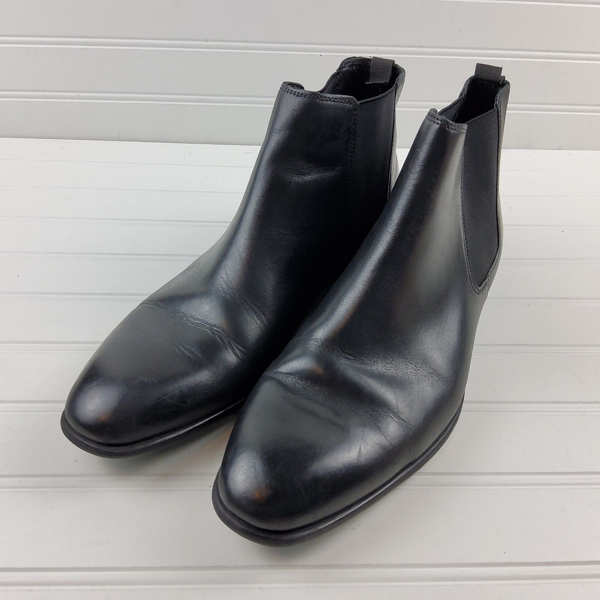 Zara Men, Men\'s Black leather Boots, Size 11 and 7 LEATHER BOOTS - Black | ZARA United States main image 4