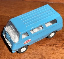 Vintage 1970s Small 5" Tonka Pressed Steel Blue Window Van Very Clean
