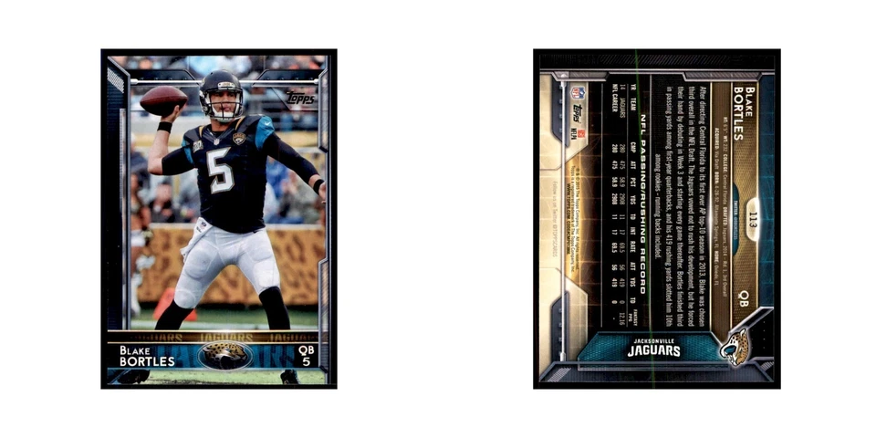 2015 Topps Blake Bortles Football Cards #113 - Image 3 of 3